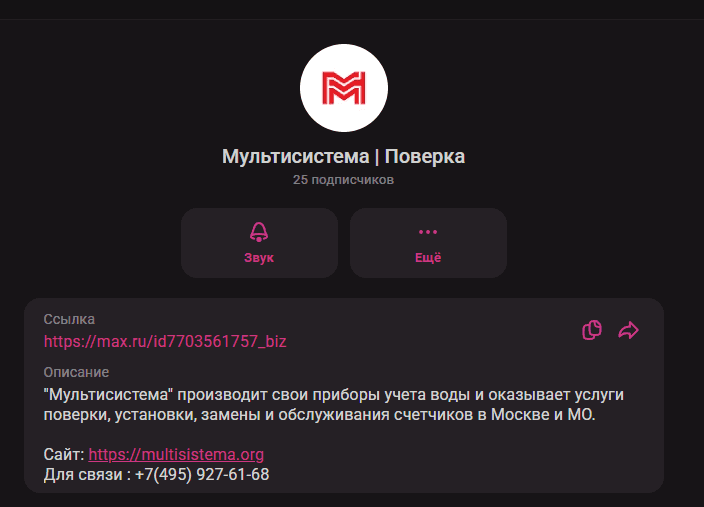 Канал в MAX Мультисистемы
