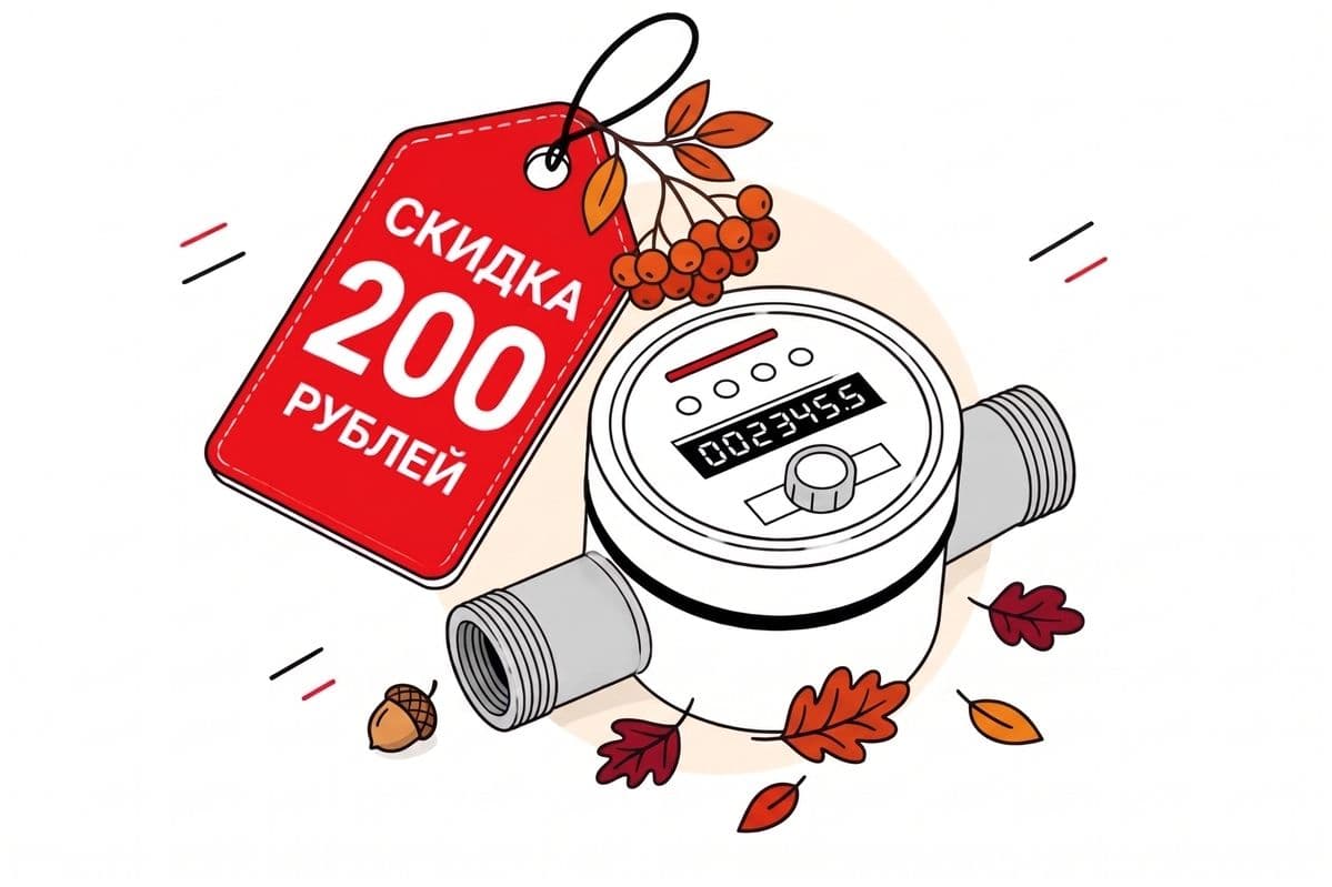 Скидка на установку и замену счетчиков по промокоду «Осень»